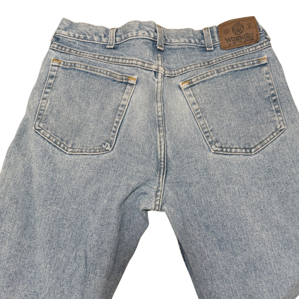 Wrangler Light-Wash Straight Leg Denim Jeans, Size 34x30, 90s Vintage Western
